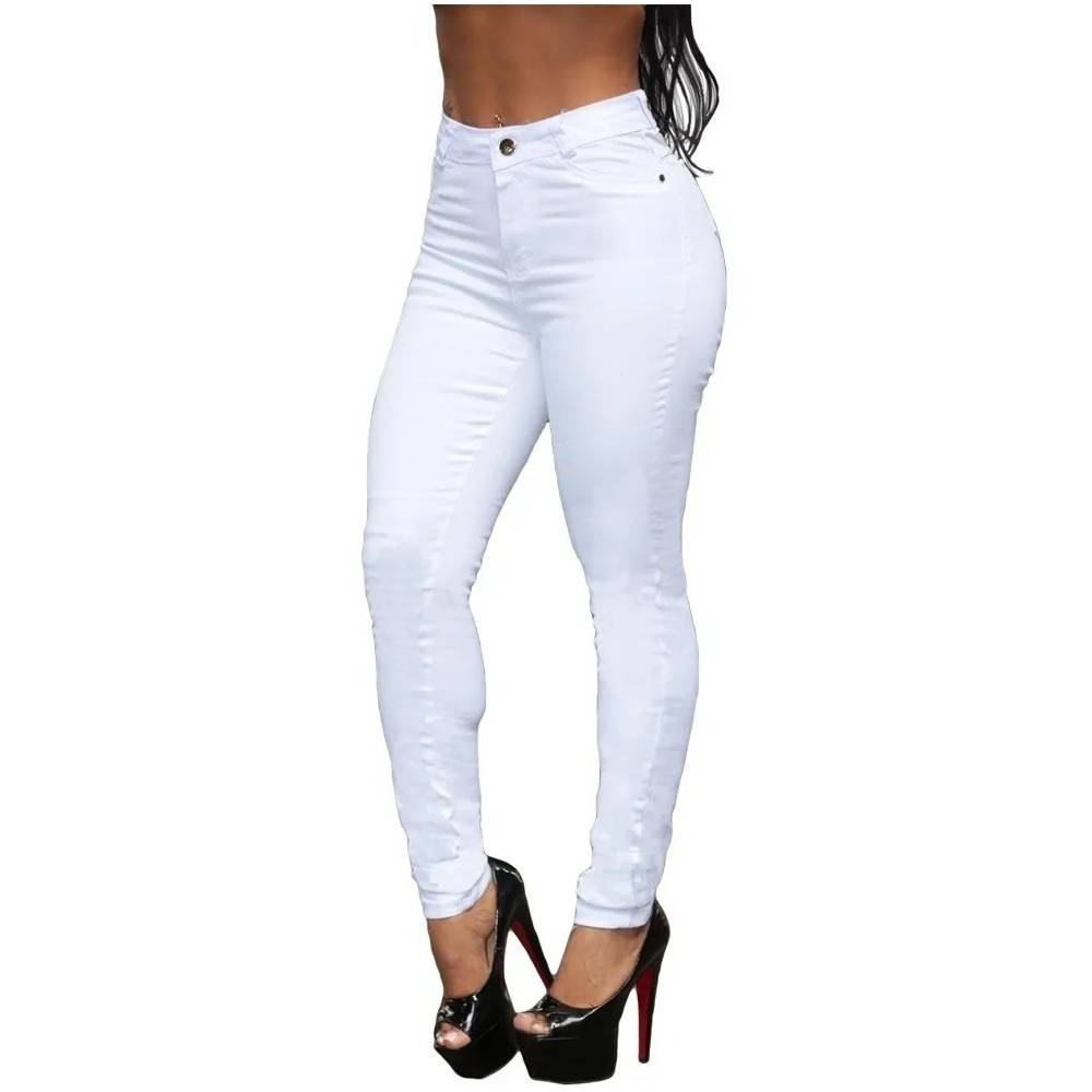 Calça Jeans Branca Cintura Alta - Magazine Nick e Mara