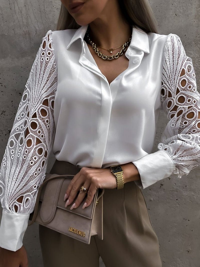 Camisa Manga Longa em Renda - Magazine Nick e Mara