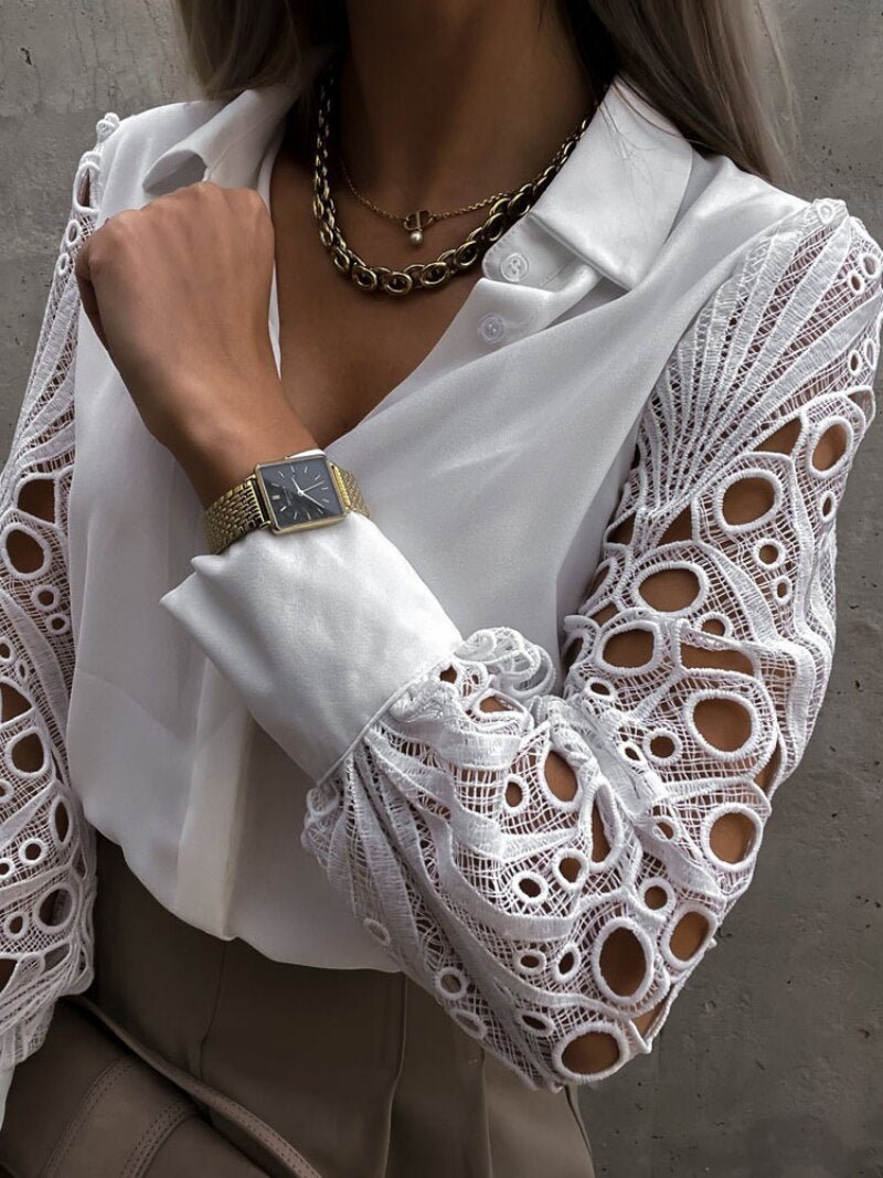 Camisa Manga Longa em Renda - Magazine Nick e Mara