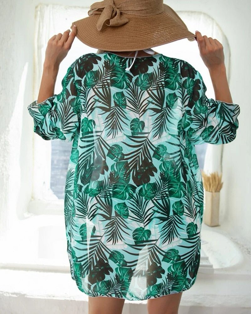 Kit Moda Praia Nó Busto - 05 Estampas - (Biquíni + Saída) - Magazine Nick e Mara