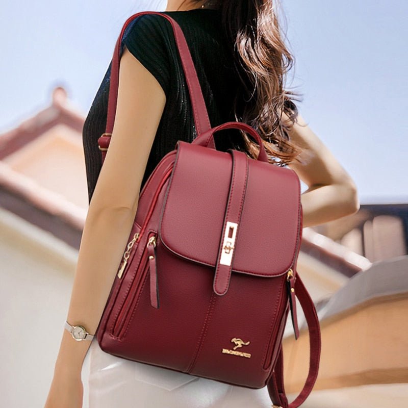 Mochila de Couro Feminina Balidaishu - Magazine Nick e Mara