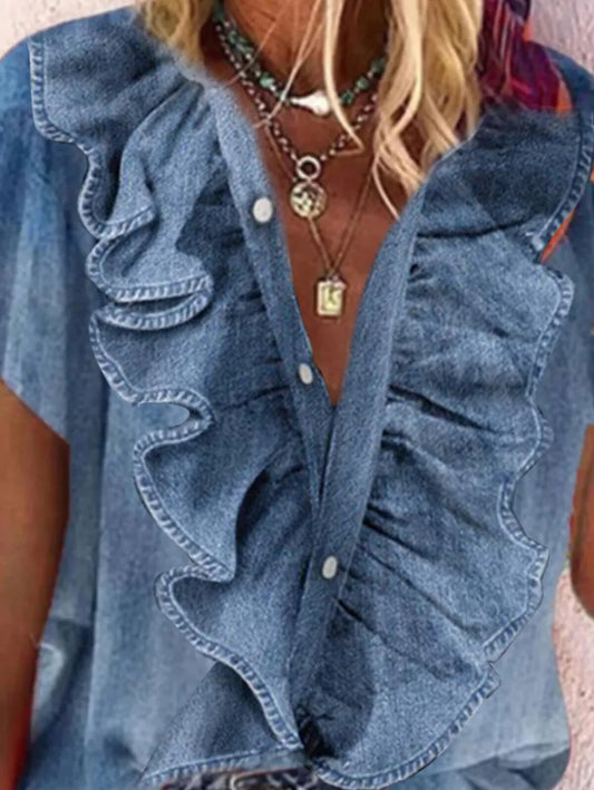Camisa Casual com Babado - Nik Modas