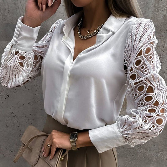 Camisa Manga Longa em Renda - Magazine Nick e Mara