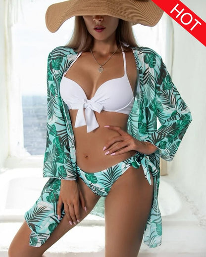 Kit Moda Praia Nó Busto - 05 Estampas - (Biquíni + Saída) - Magazine Nick e Mara