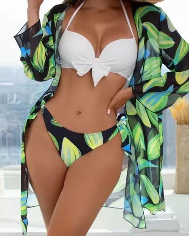 Kit Moda Praia Nó Busto - 05 Estampas - (Biquíni + Saída) - Magazine Nick e Mara